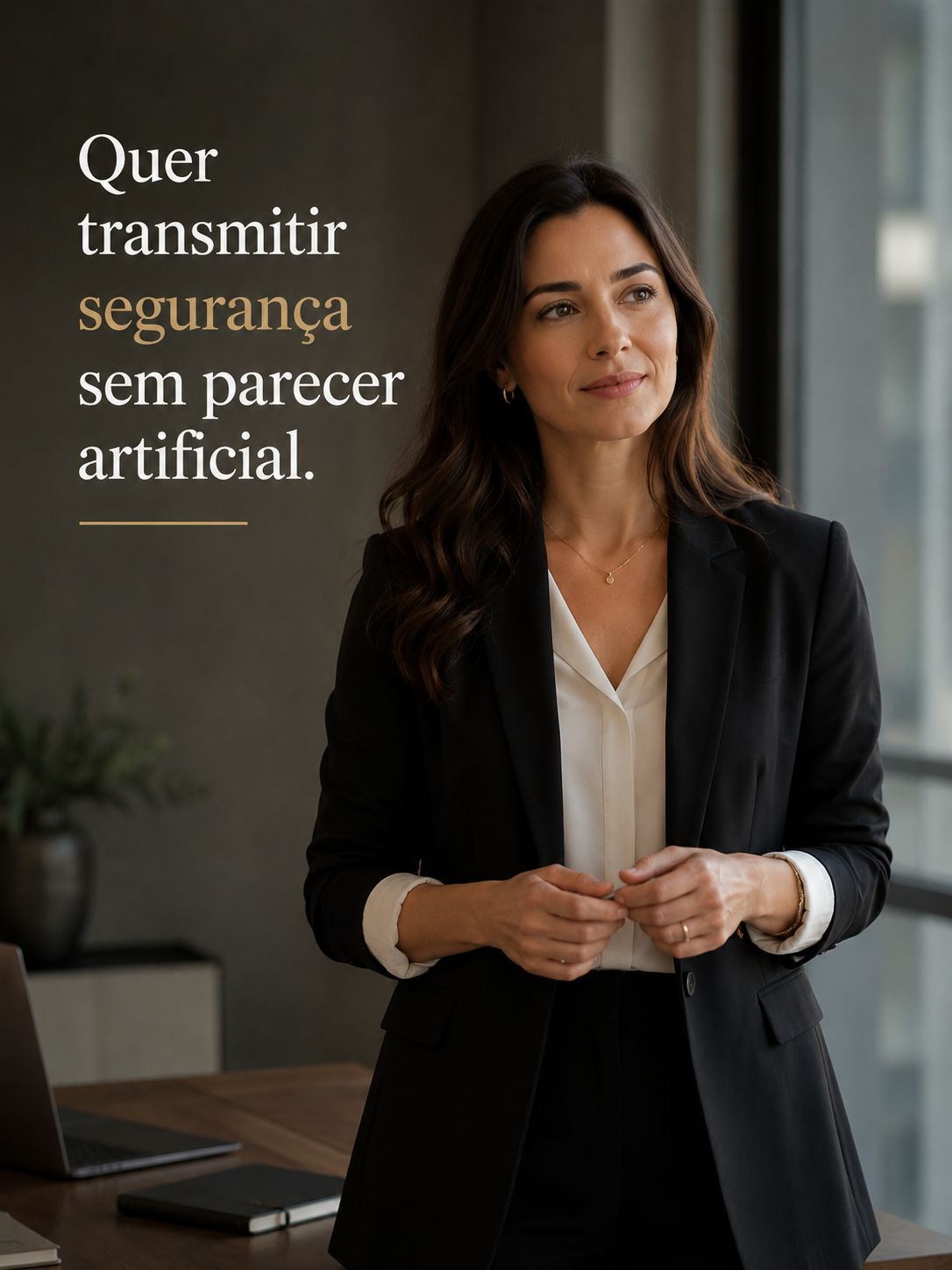 Quer transmitir segurança sem parecer artificial.