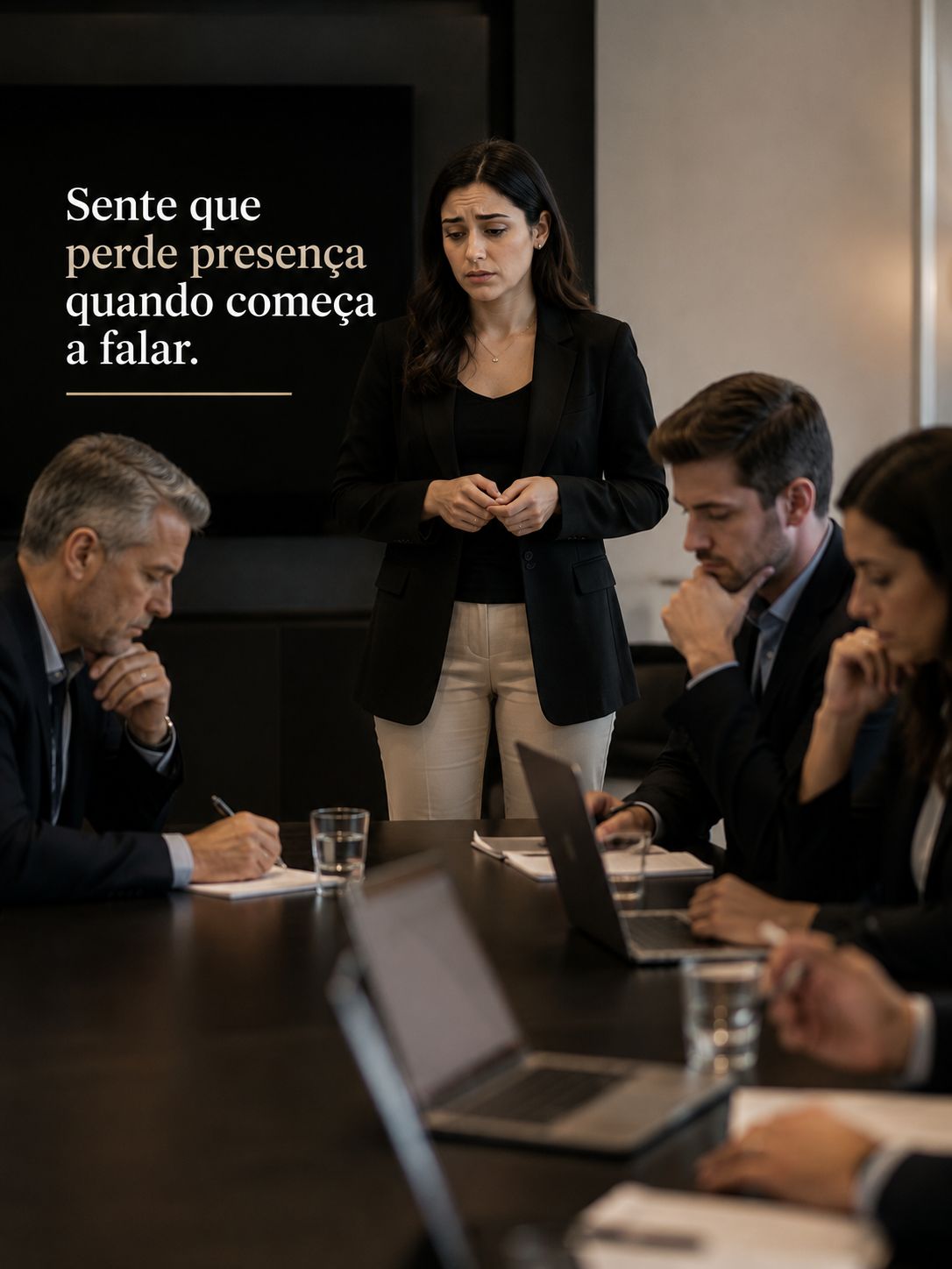 Sente que perde presença quando começa a falar.