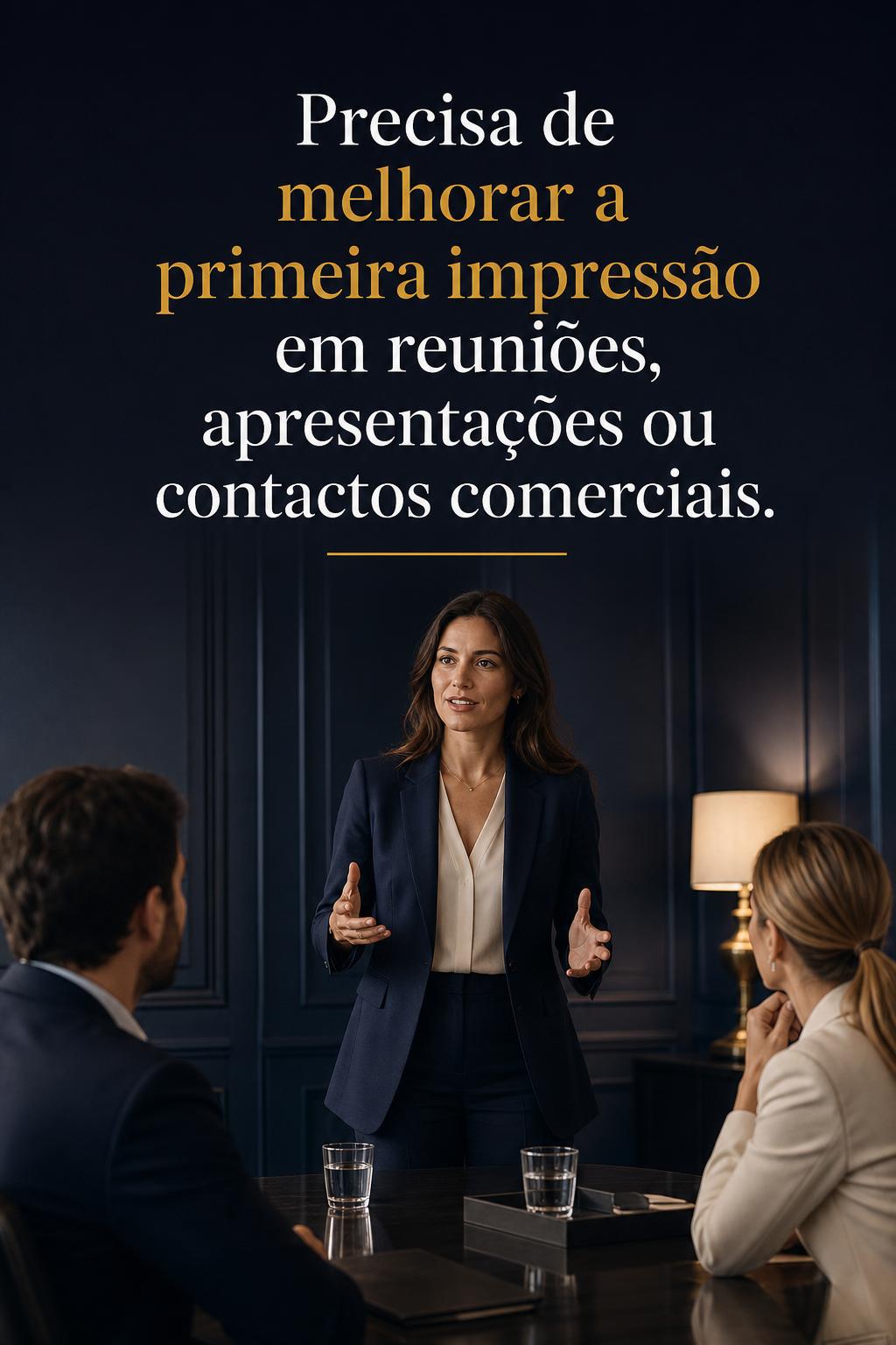 Precisa de melhorar a primeira impressão em reuniões, apresentações ou contactos comerciais.